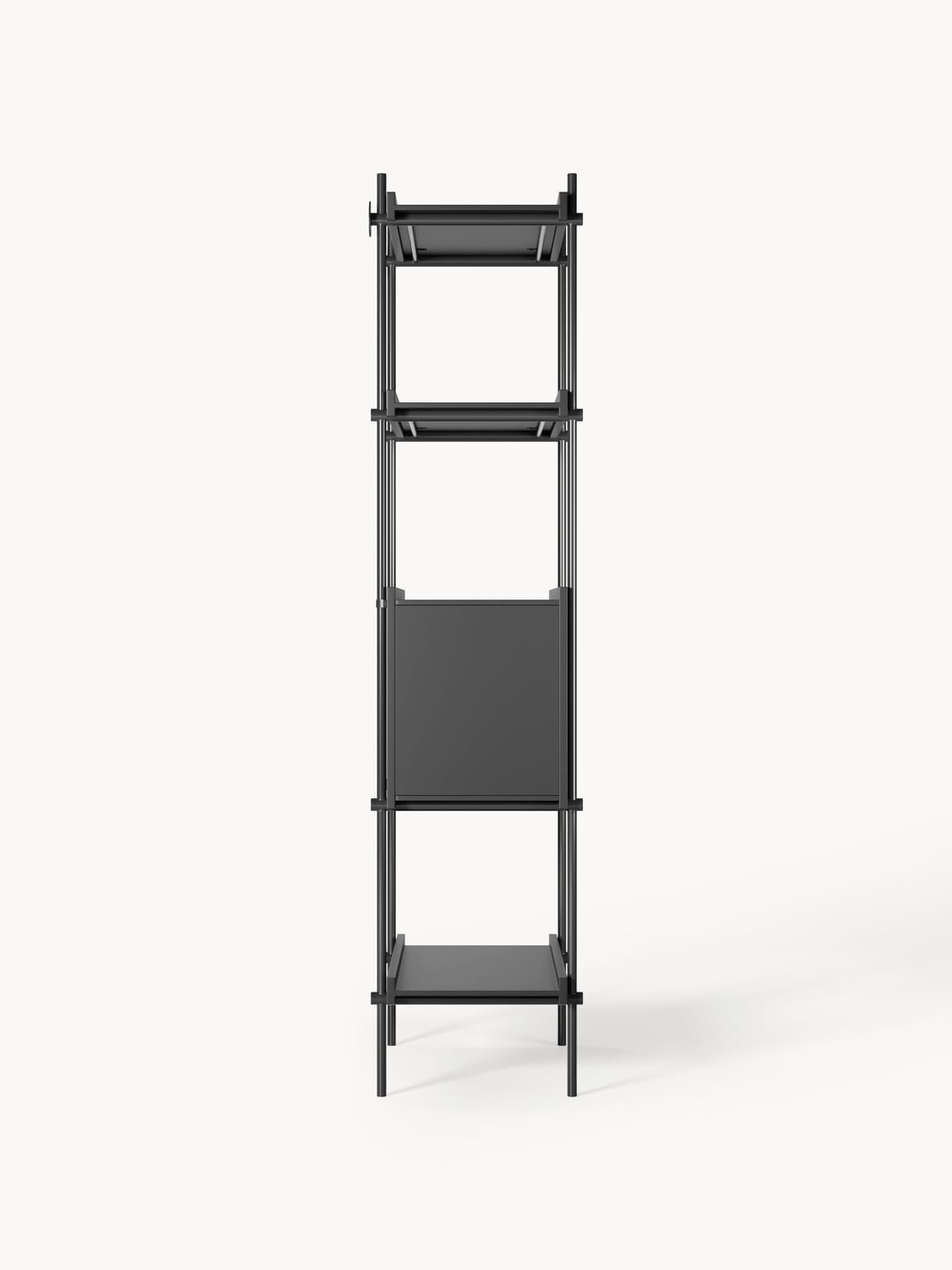 Rio Tall Shelving Unit with Open Storage — Dark Grey