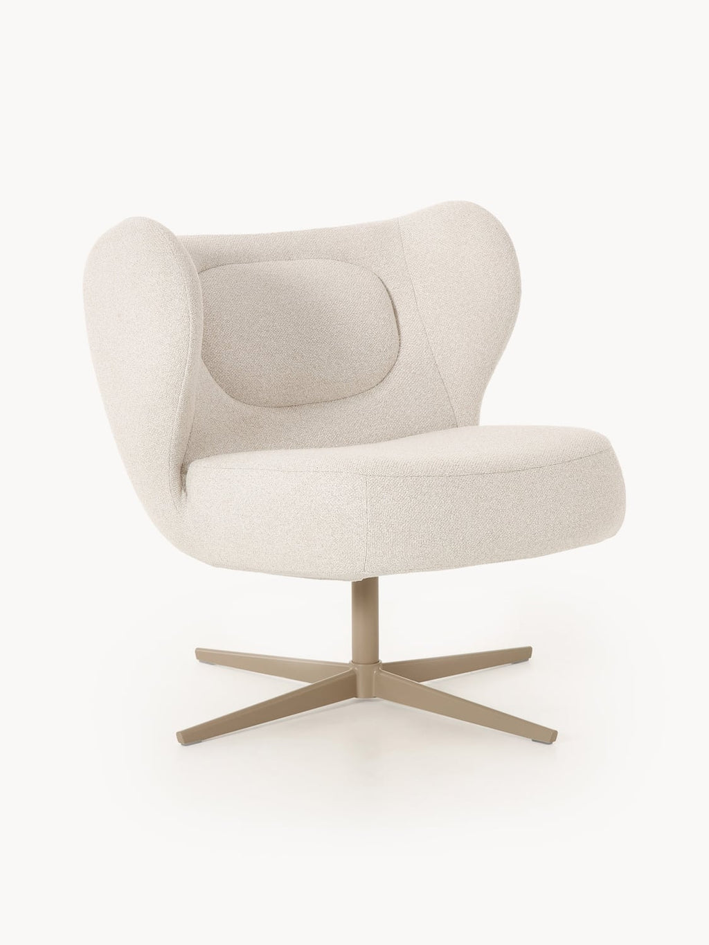Ines Bouclé-Swivel Chair — Blush