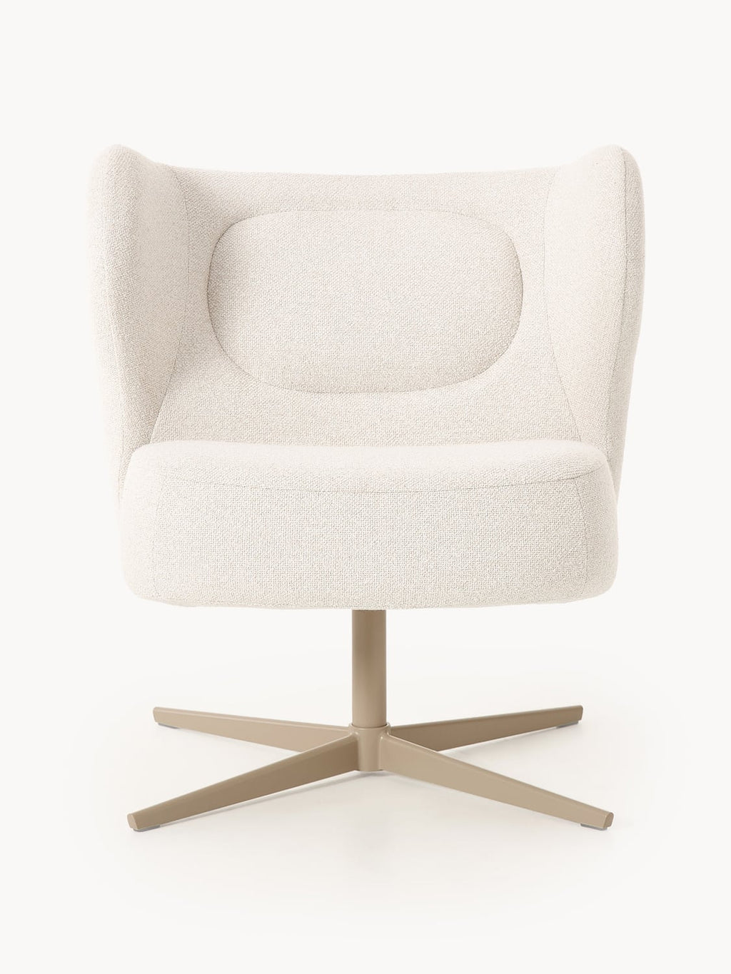 Ines Bouclé-Swivel Chair — Blush
