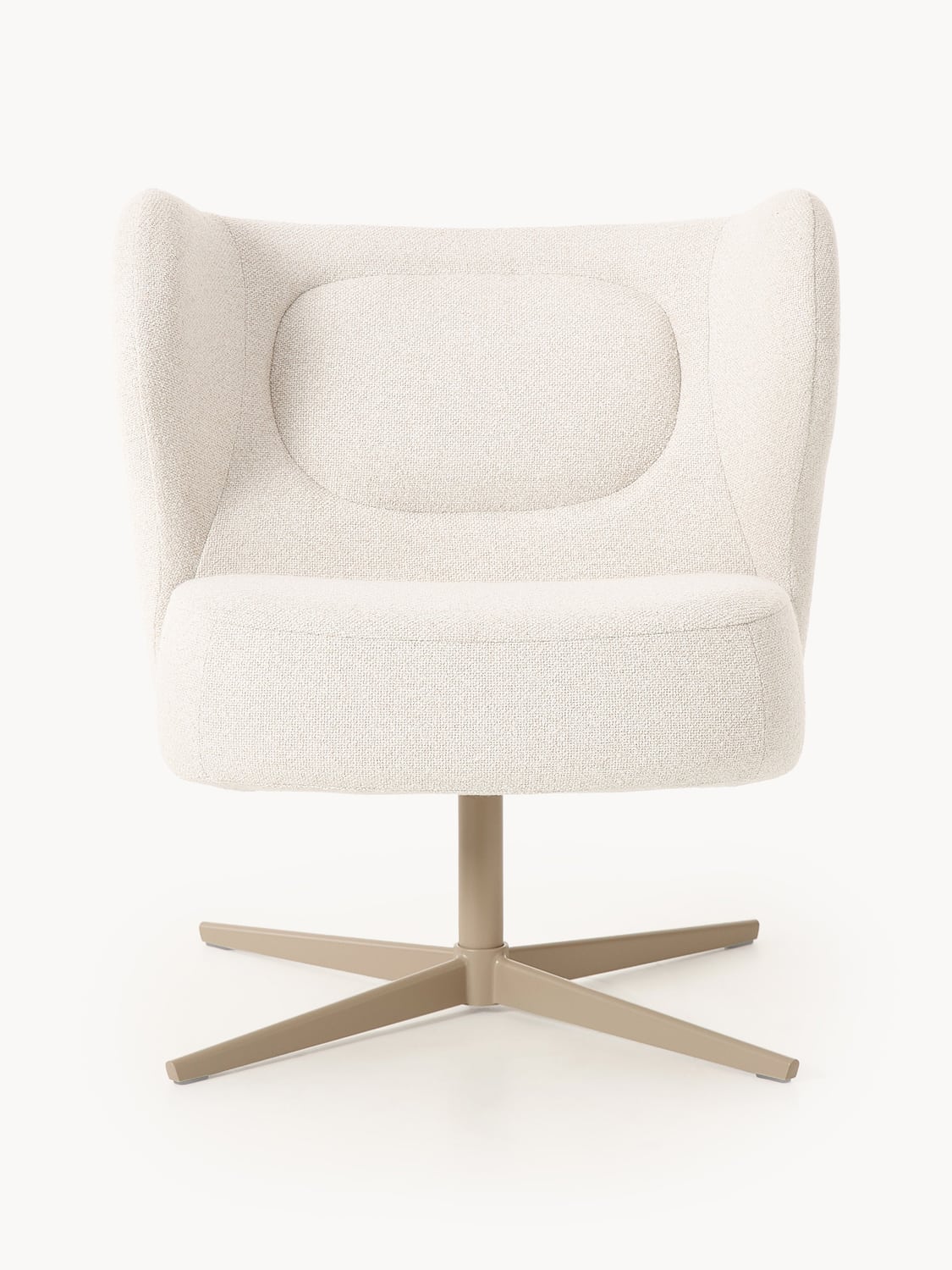Ines Bouclé-Swivel Chair — Blush