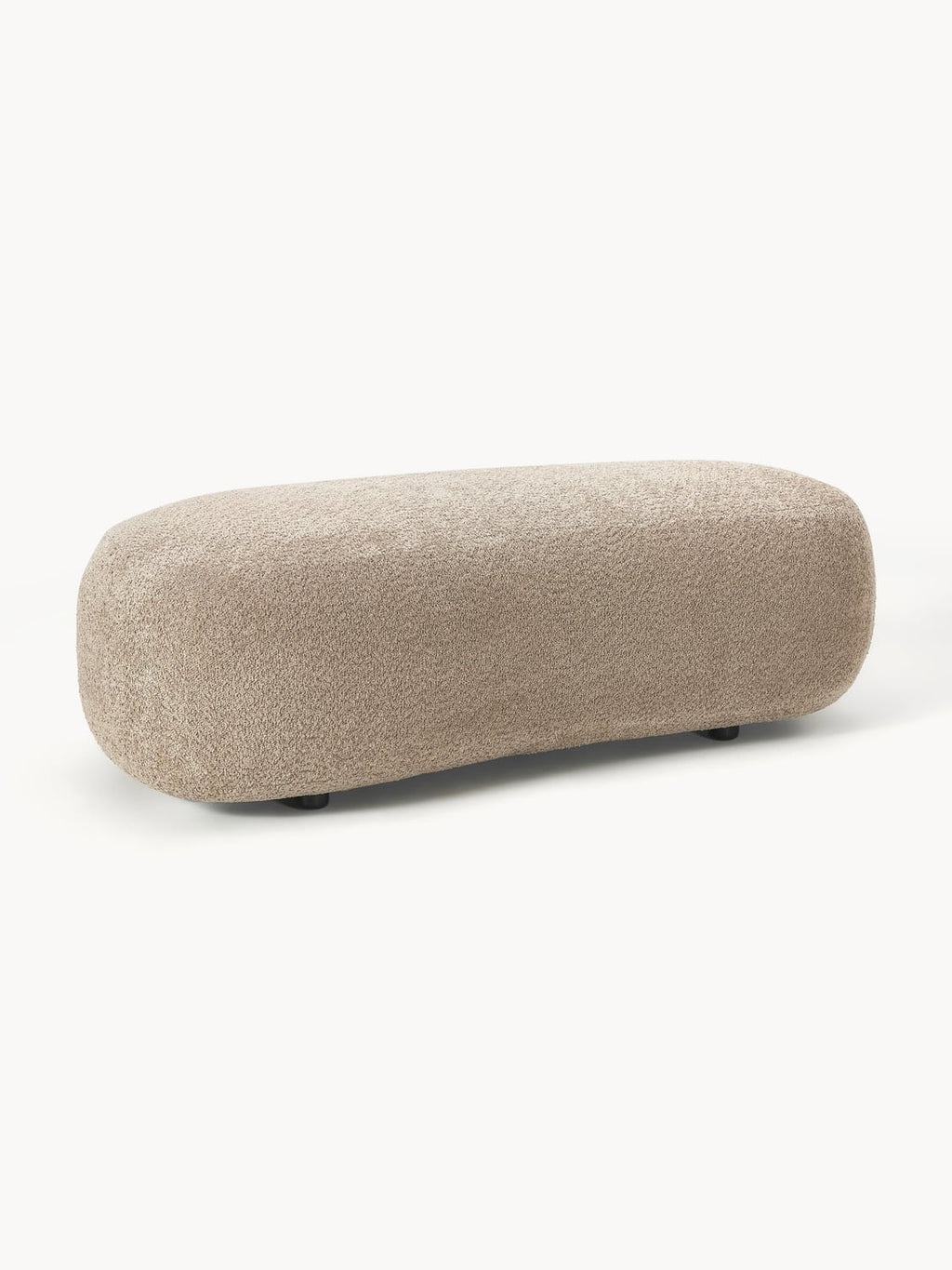Alba XL-Ottoman in Teddy Bouclé — Warm Grey