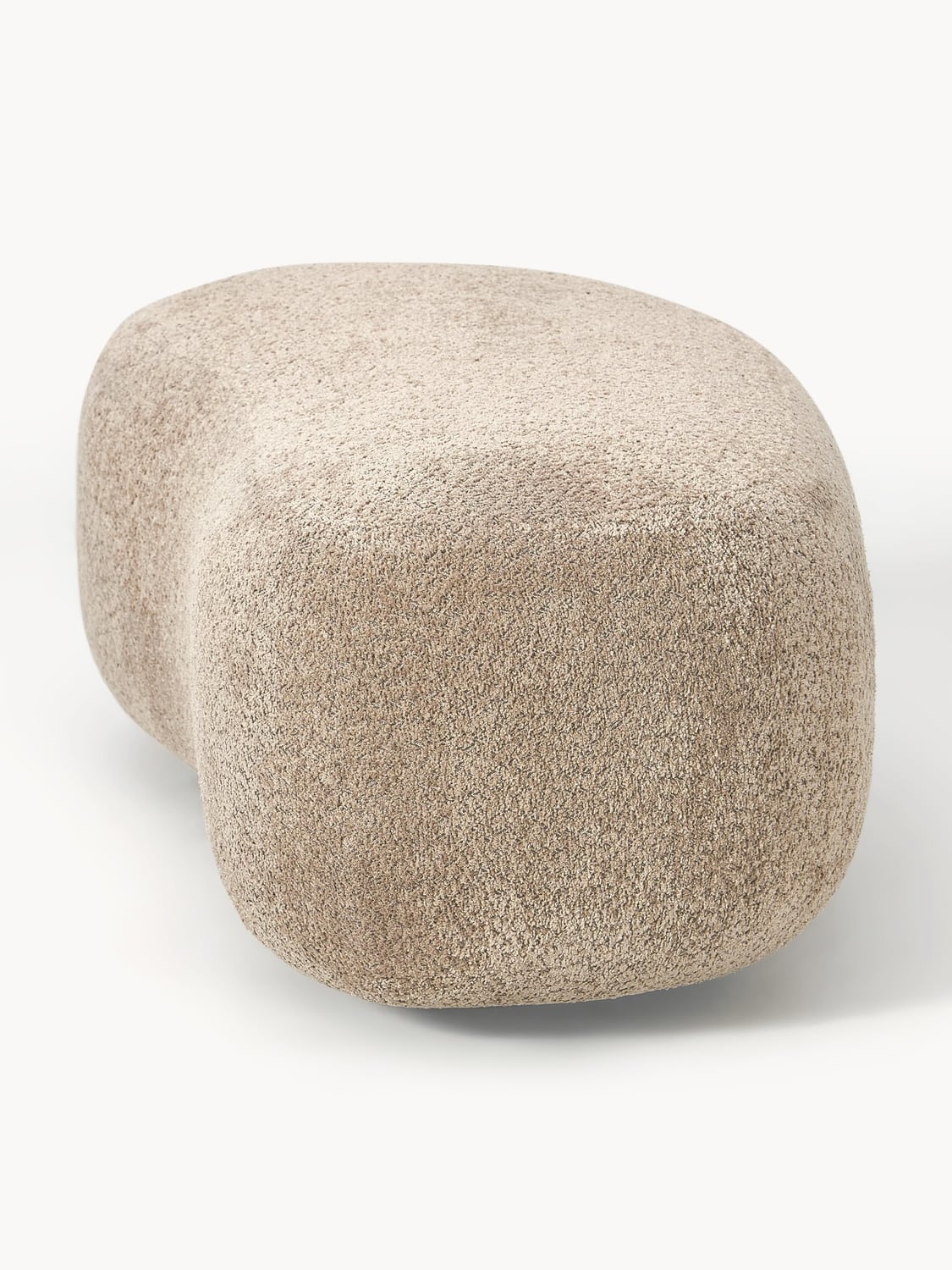 Alba XL-Ottoman in Teddy Bouclé — Warm Grey
