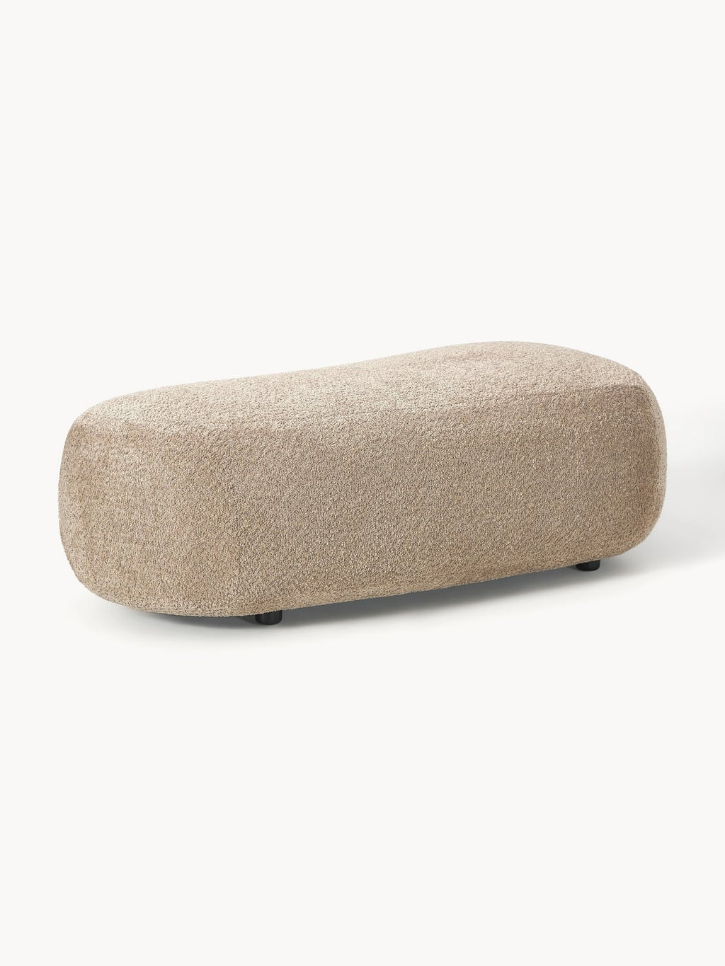 Alba XL-Ottoman in Teddy Bouclé — Warm Grey