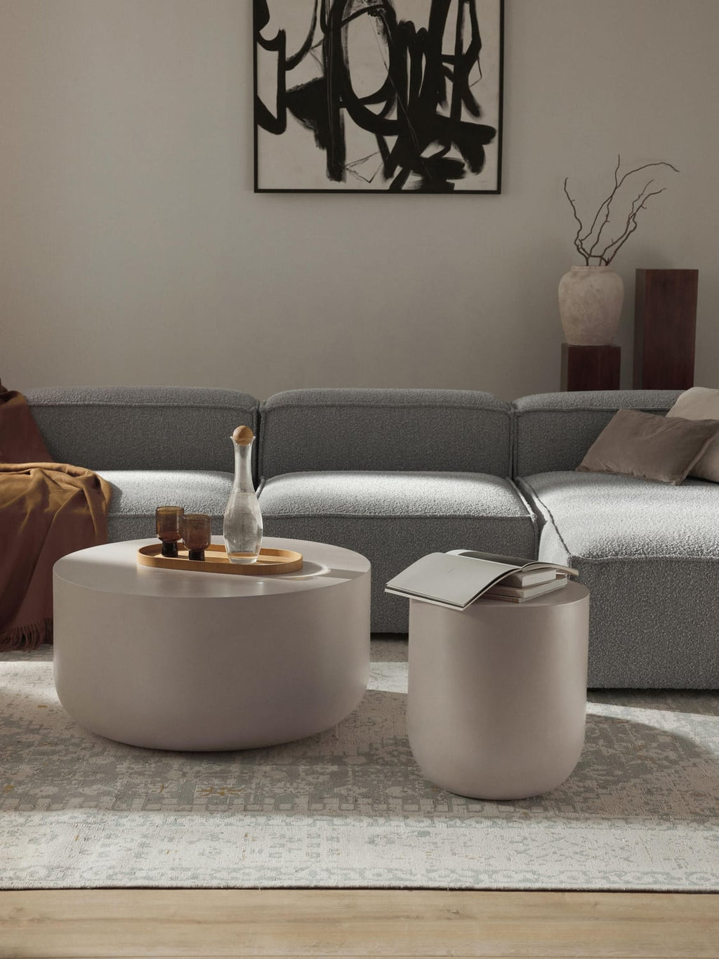 Rona Round Indoor & Outdoor Coffee Table — Oatmeal