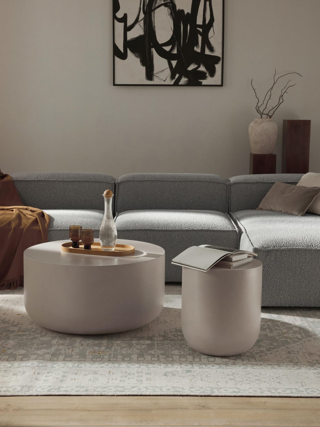 Rona Round Indoor & Outdoor Coffee Table — Oatmeal