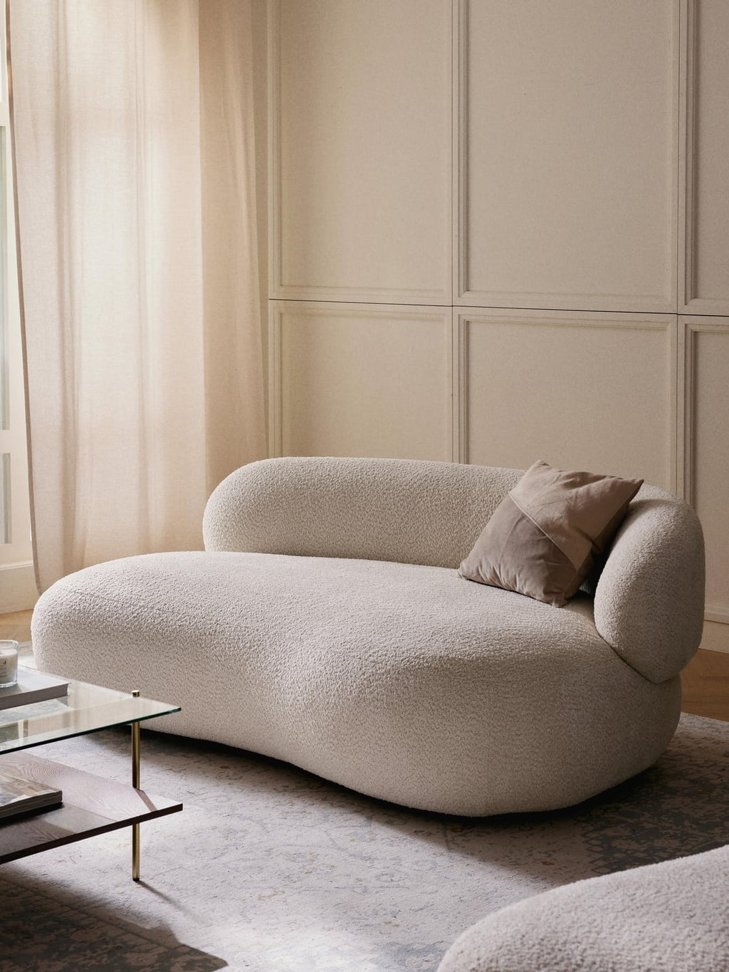 Alba Sofa (2-seater) in Teddy Bouclé — Off-White