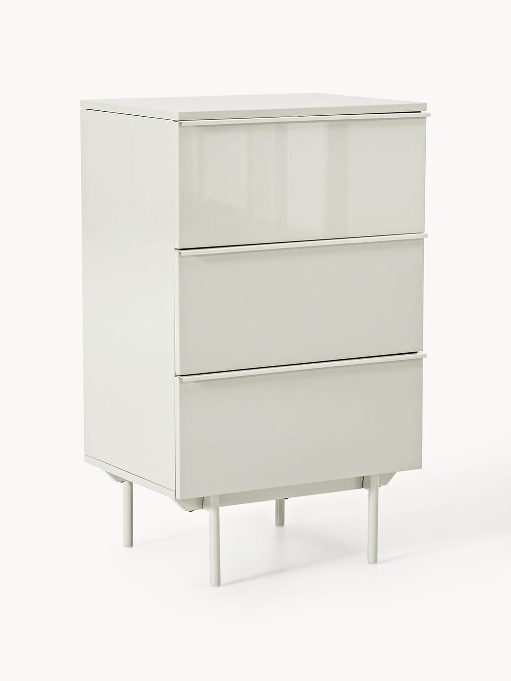 Elona Small Wood-Chest of Drawers — Light Grey