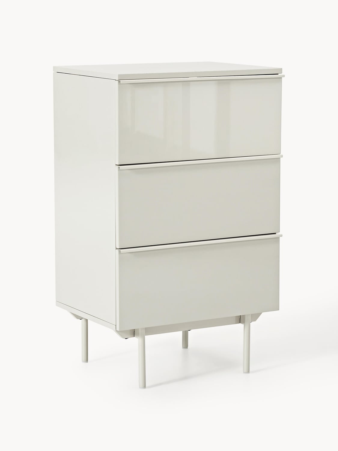 Elona Small Wood-Chest of Drawers — Light Grey