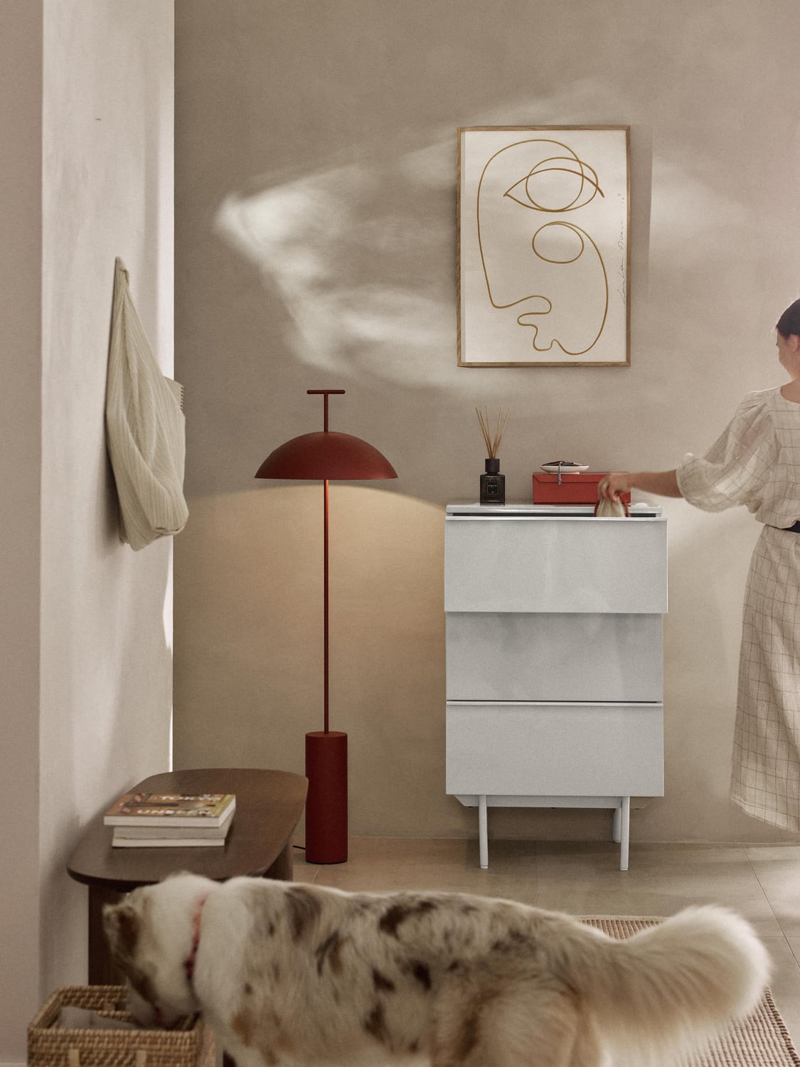 Elona Small Wood-Chest of Drawers — Light Grey