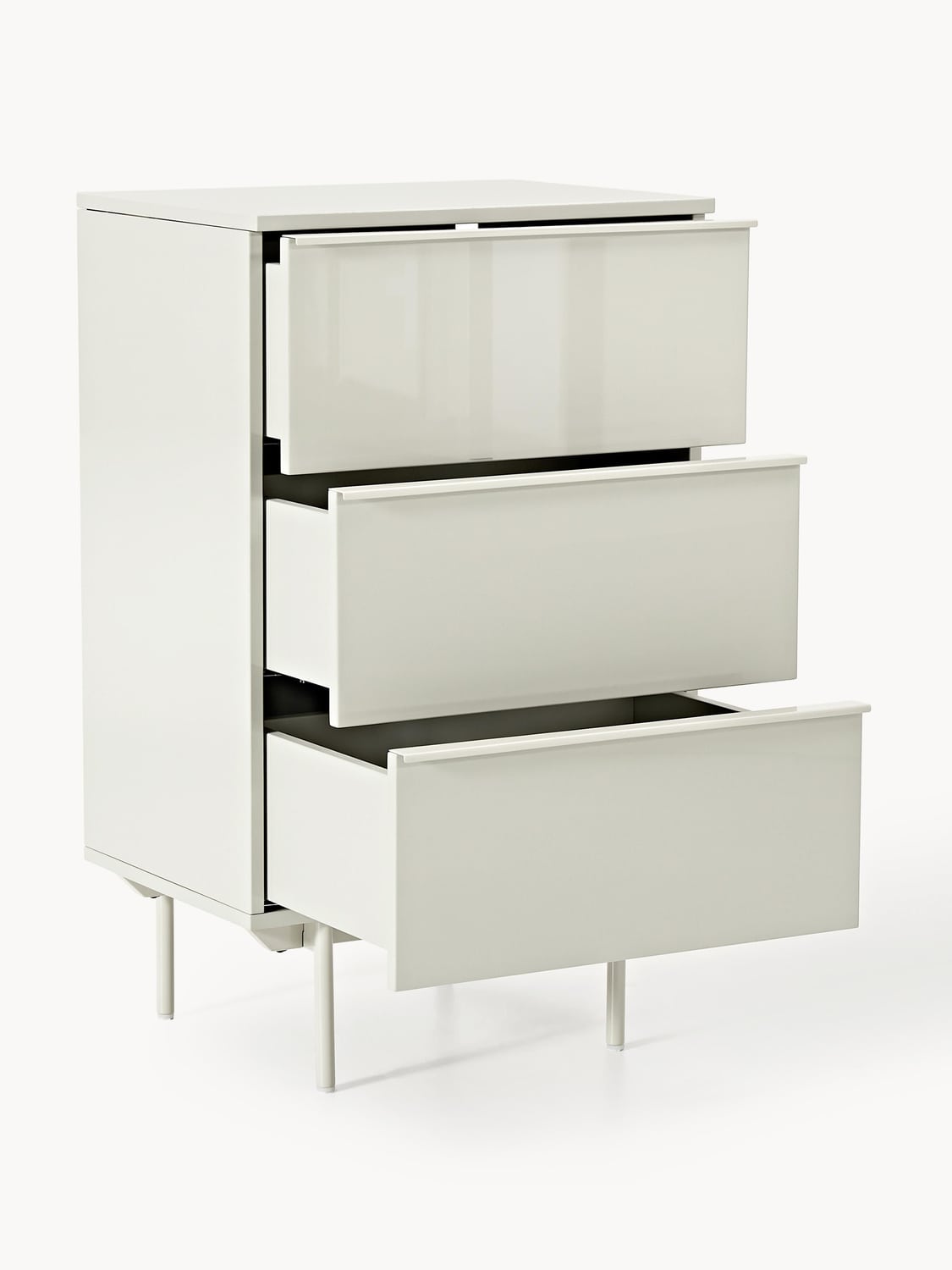 Elona Small Wood-Chest of Drawers — Light Grey