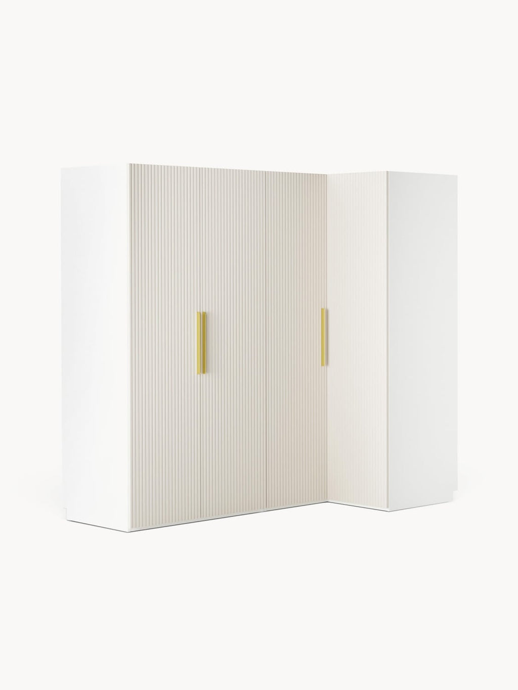 Simone Modular Corner Wardrobe, 215 cm Width, in various sizes — Off-White