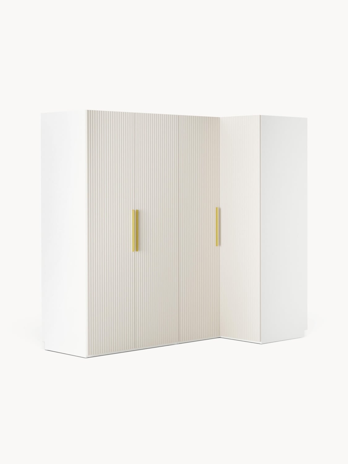 Simone Modular Corner Wardrobe, 215 cm Width, in various sizes — Off-White