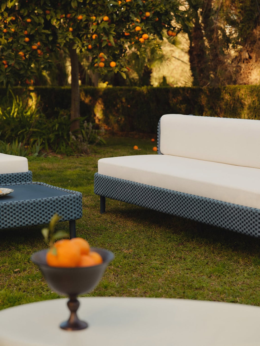 Hani Modular Garden Sofa (3-seater) with Protective Cover — Light Grey