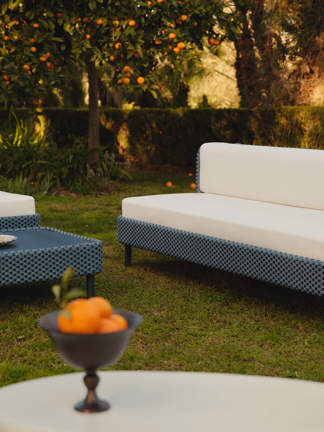 Hani Modular Garden Sofa (3-seater) with Protective Cover — Light Grey