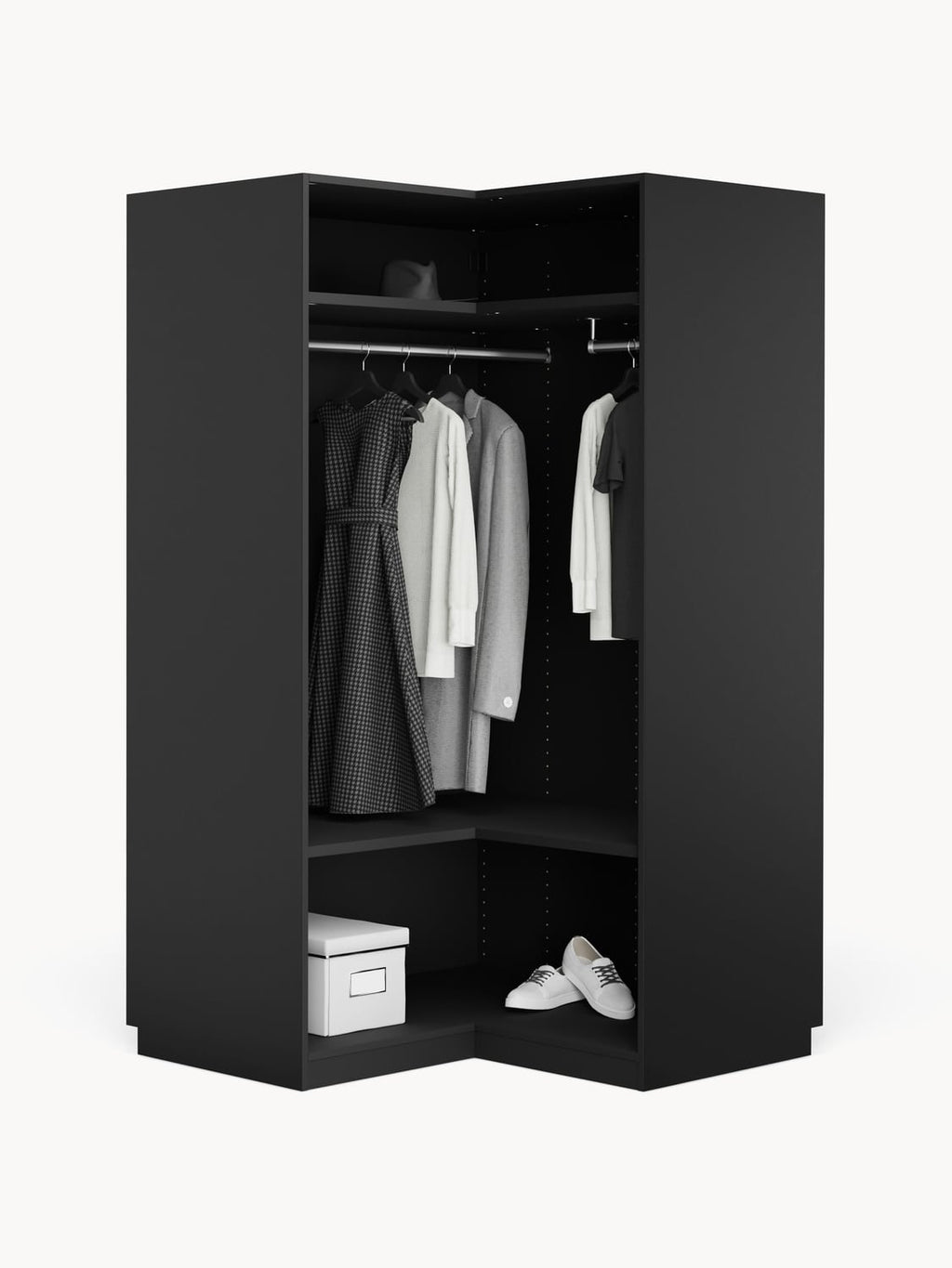 Simone Modular Corner Wardrobe, 115 cm Width — Brown