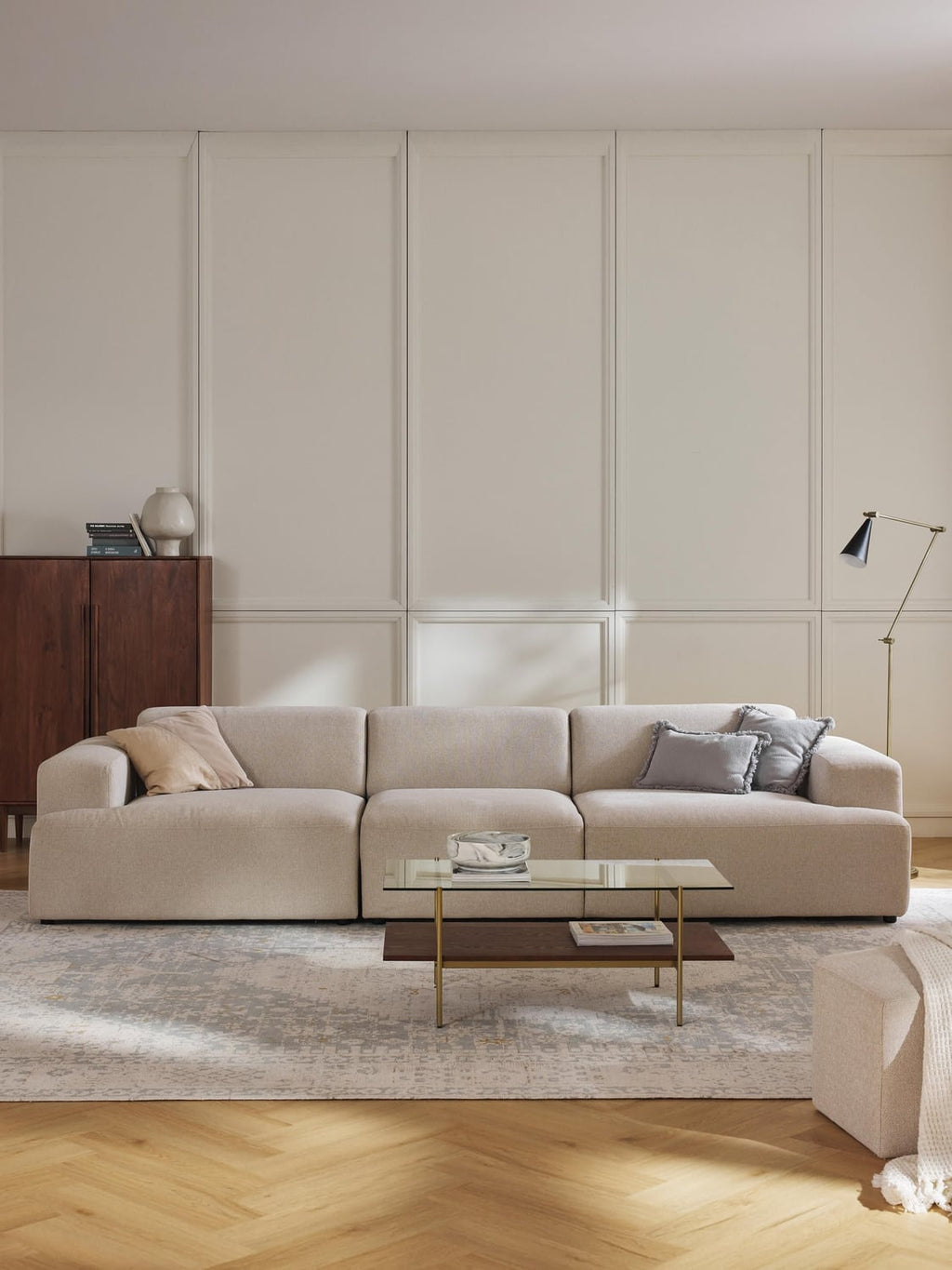 Melva Sofa (4-seater) — Light Grey