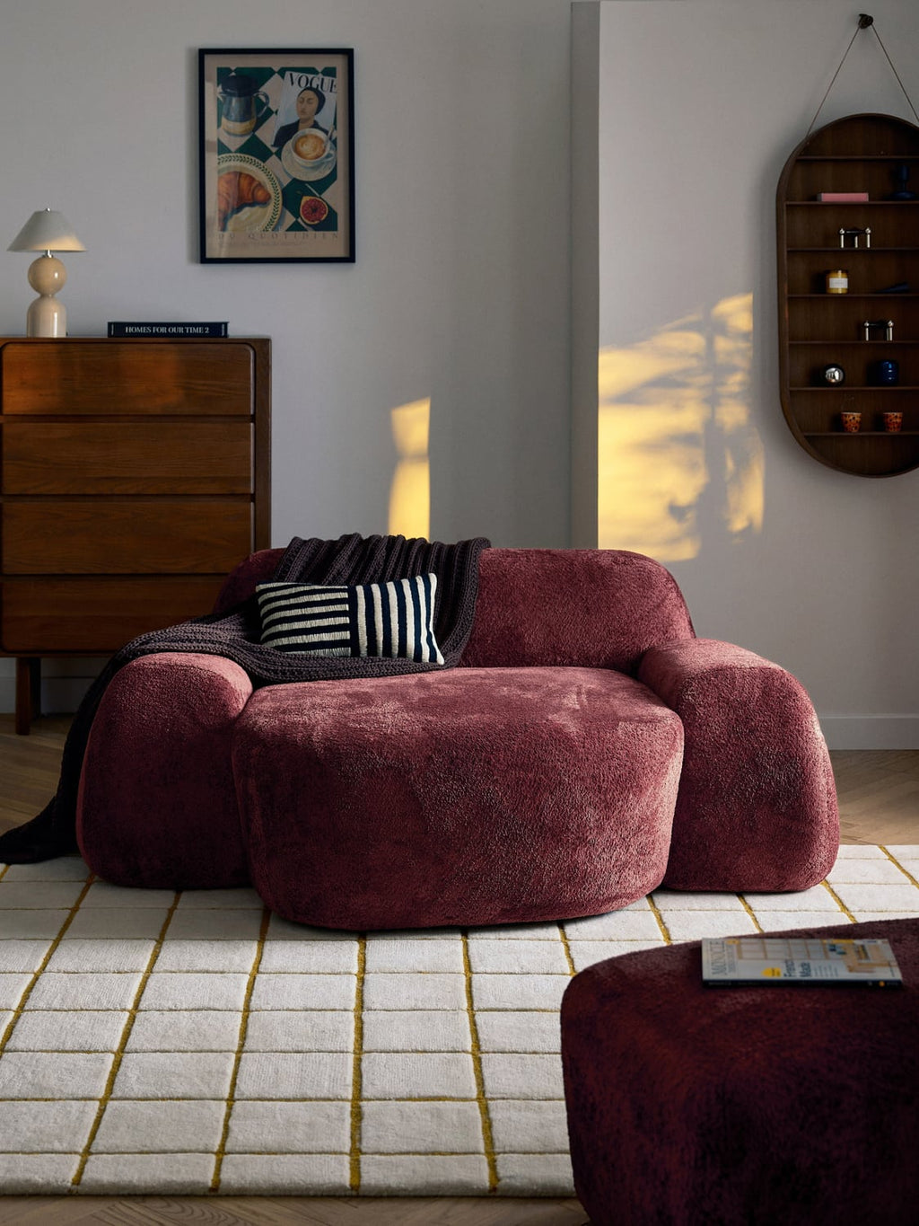Wolke XL Lounge Chair in Teddy Bouclé — Brown