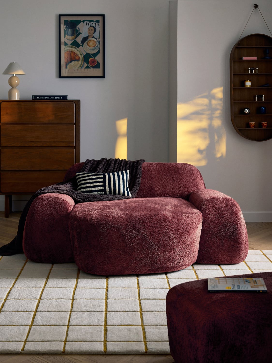 Wolke XL Lounge Chair in Teddy Bouclé — Brown
