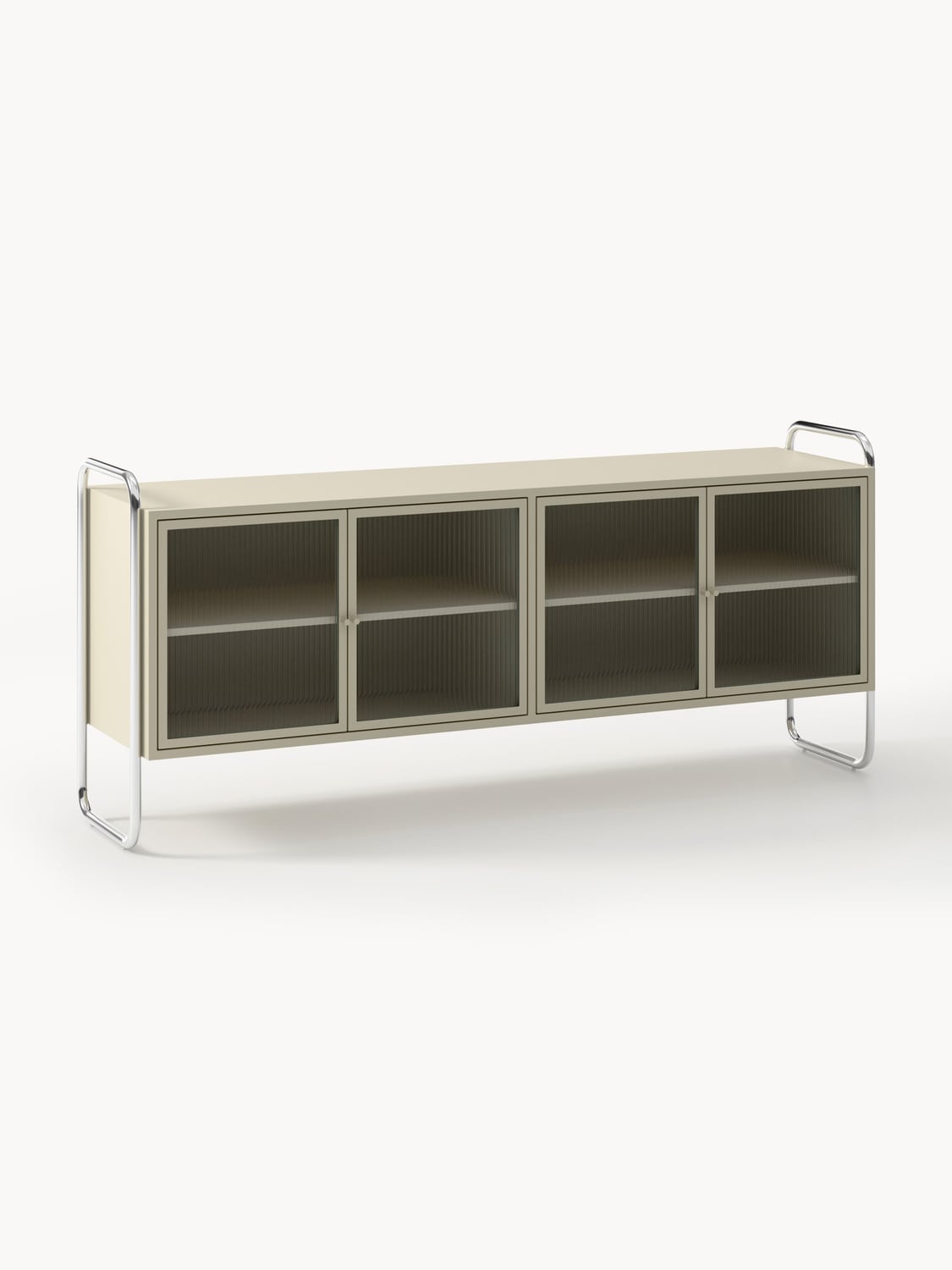 Robyn Metal-Sideboard with Glass-Front — Taupe