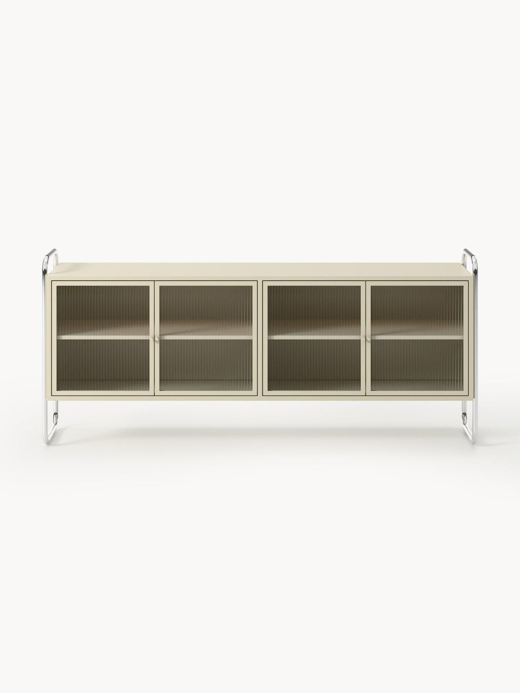 Robyn Metal-Sideboard with Glass-Front — Taupe