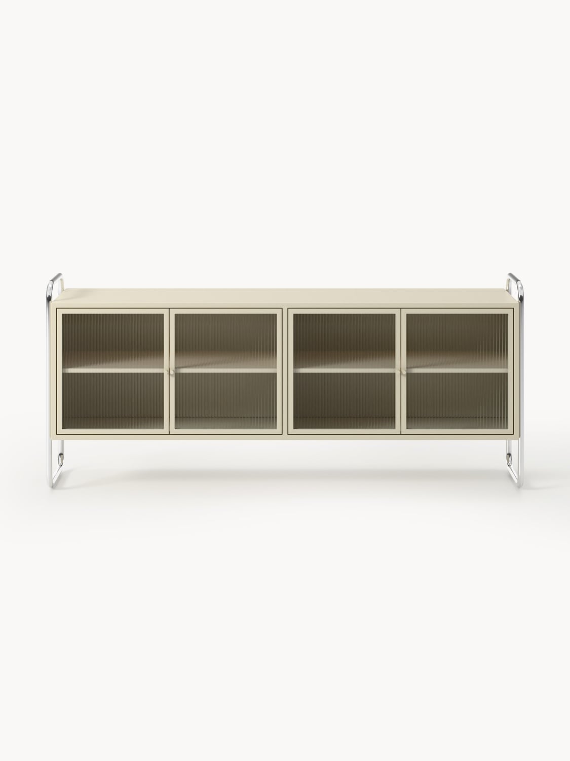 Robyn Metal-Sideboard with Glass-Front — Taupe