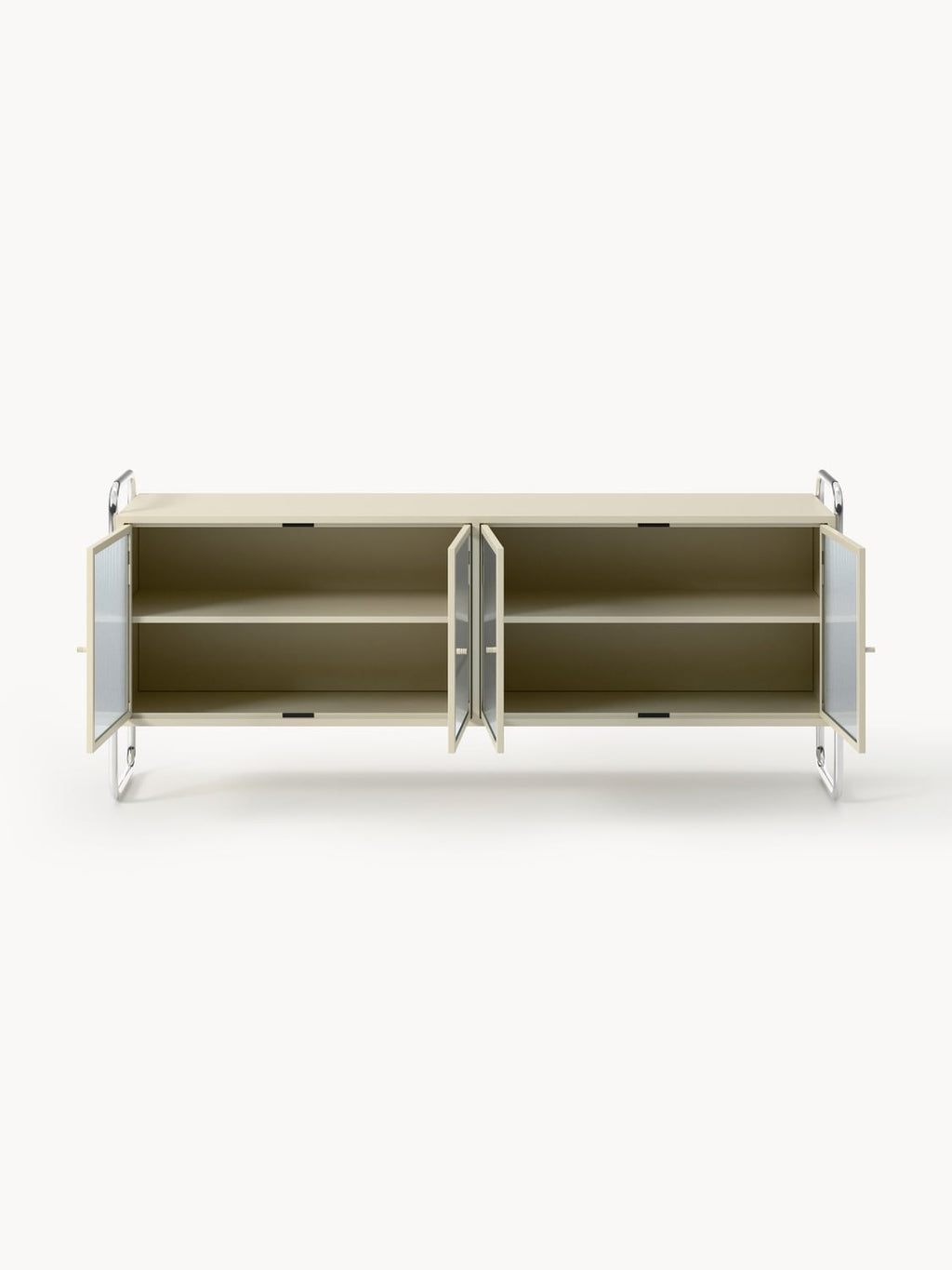 Robyn Metal-Sideboard with Glass-Front — Taupe