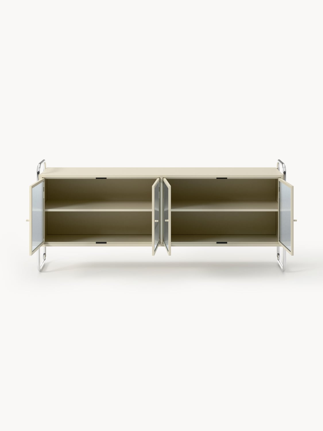 Robyn Metal-Sideboard with Glass-Front — Taupe