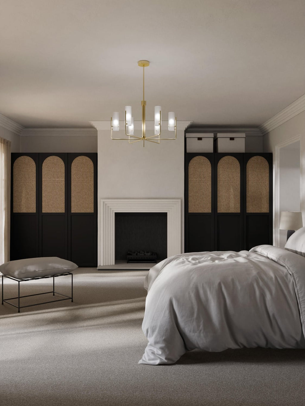 Jeanne Modular Hinged-Door Wardrobe, 150 cm Width, in various sizes — Anthracite