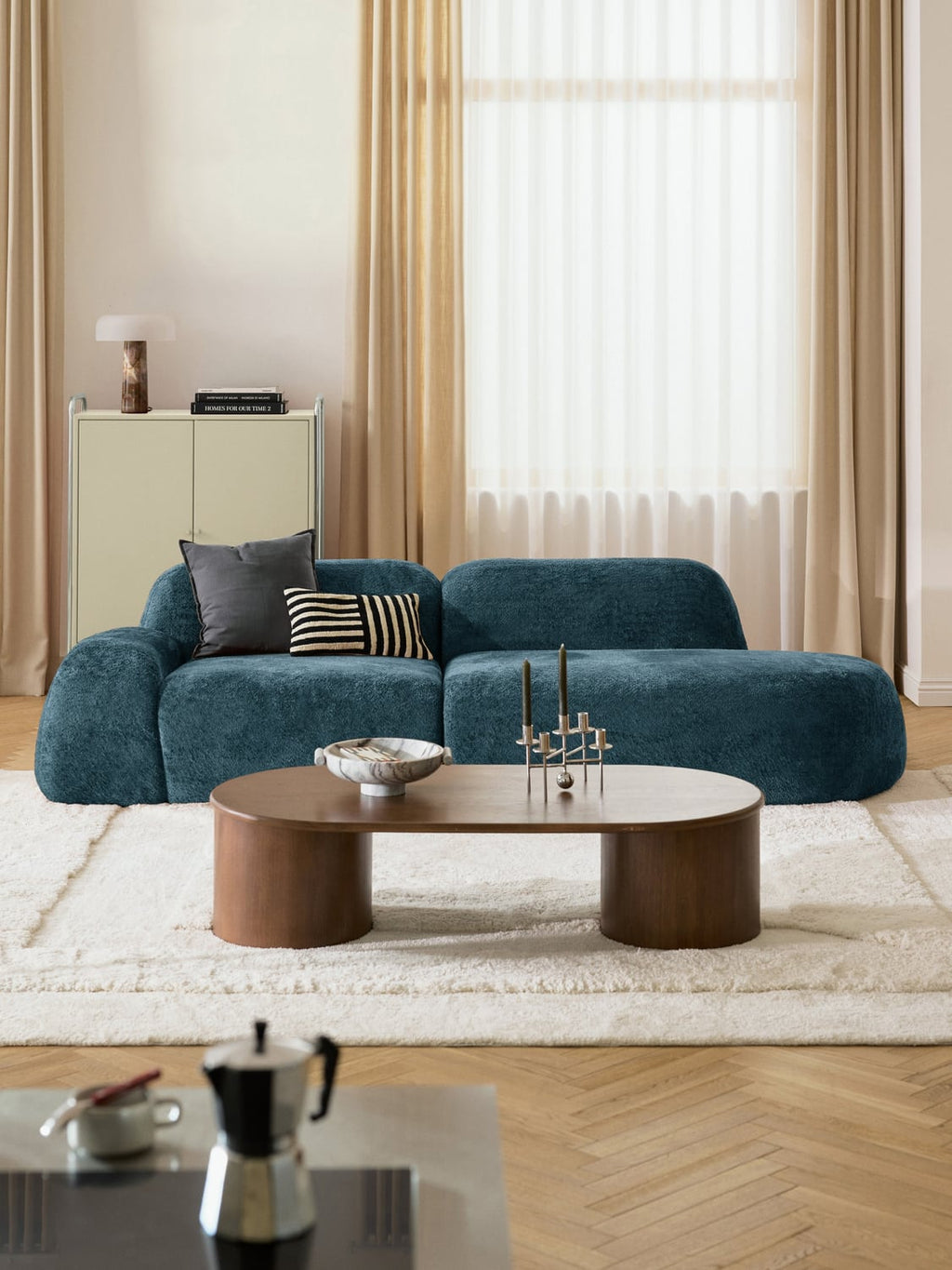 Wolke Teddy Bouclé-Chaise — Teal