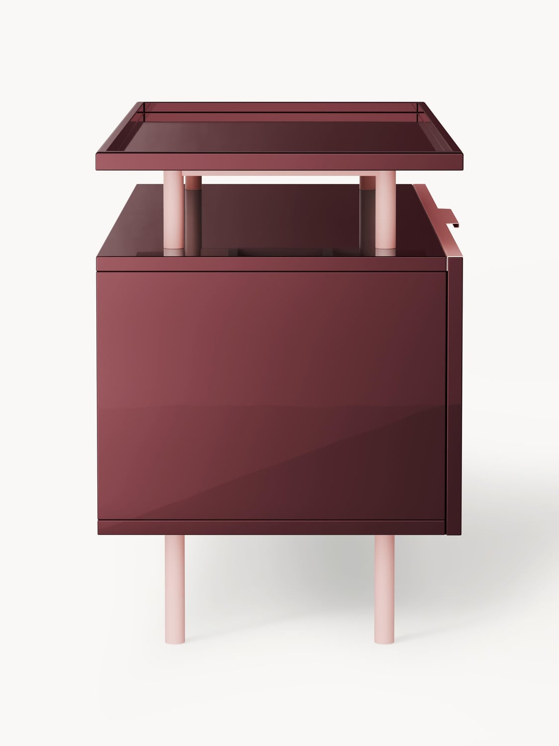Lennie High-Gloss Sideboard — Slate Grey