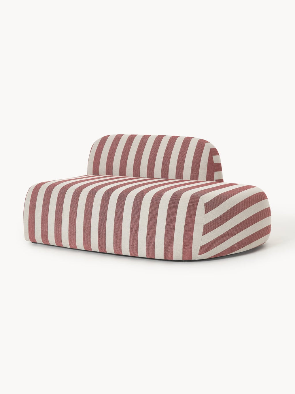 Wolke Striped Chaise-Module — Warm Grey