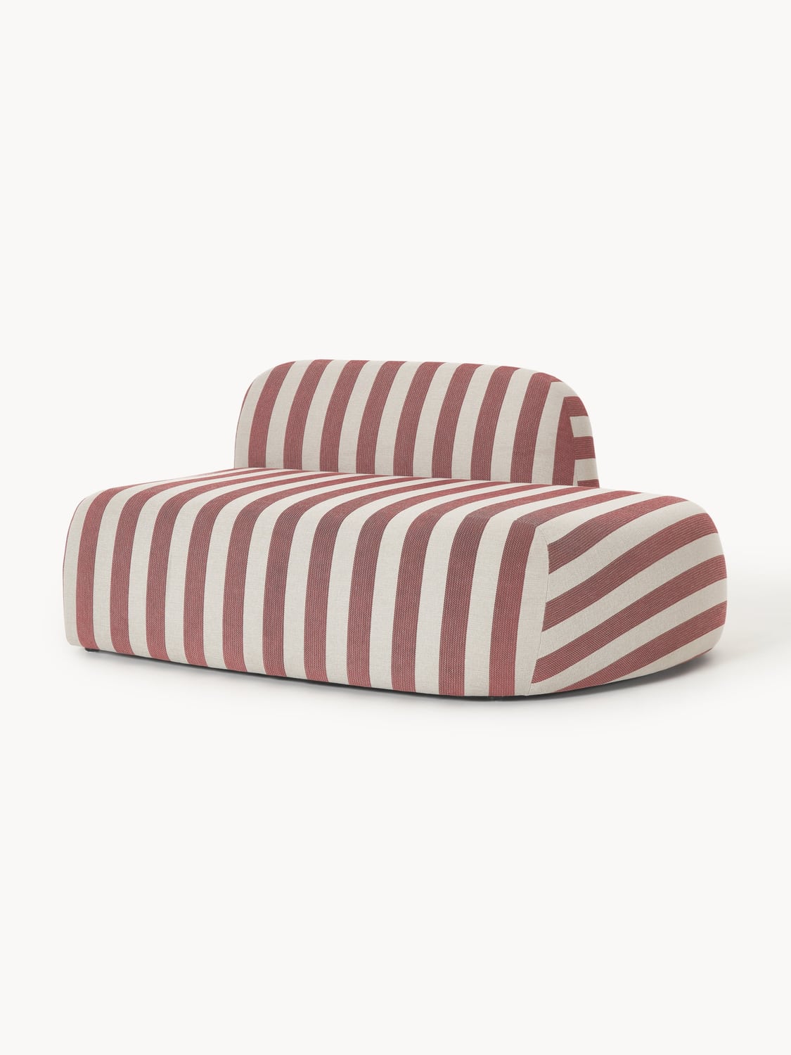 Wolke Striped Chaise-Module — Warm Grey