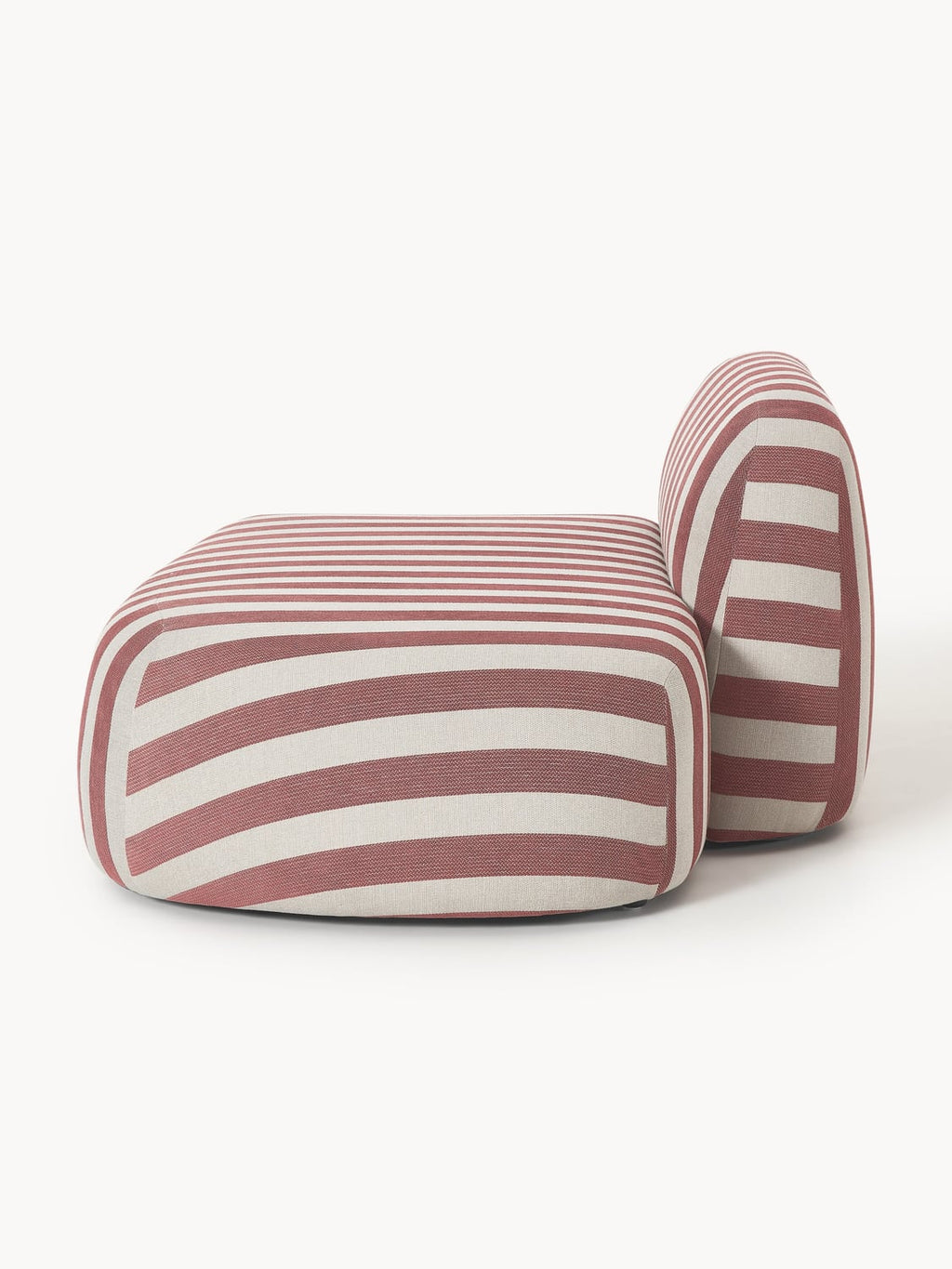 Wolke Striped Chaise-Module — Warm Grey