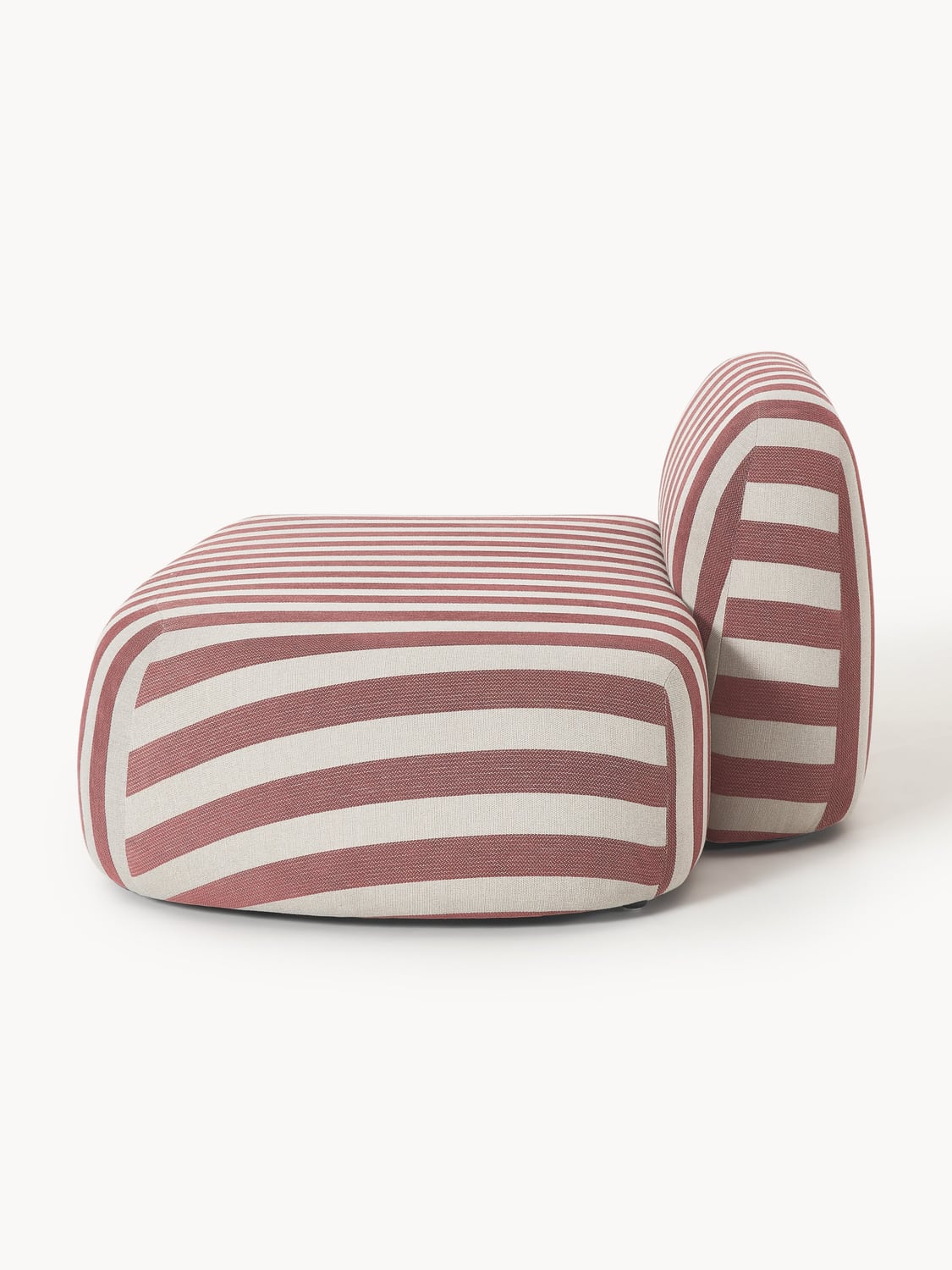 Wolke Striped Chaise-Module — Warm Grey