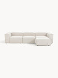 Lennon Modular Sofa (4-seater) in Bouclé with Ottoman (left/right) — Light Grey