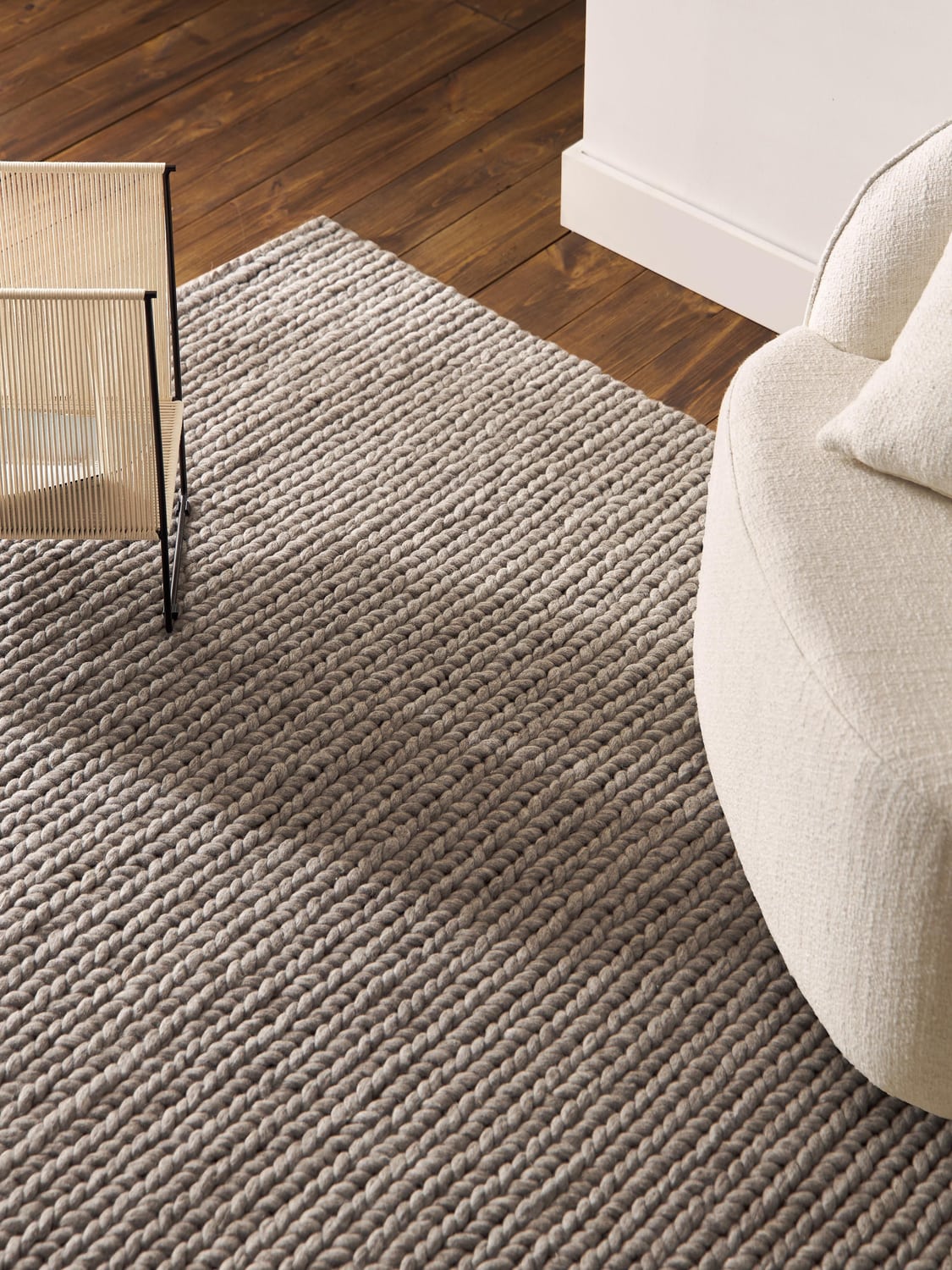 Bruna Handmade Wool Rug with woven Texture