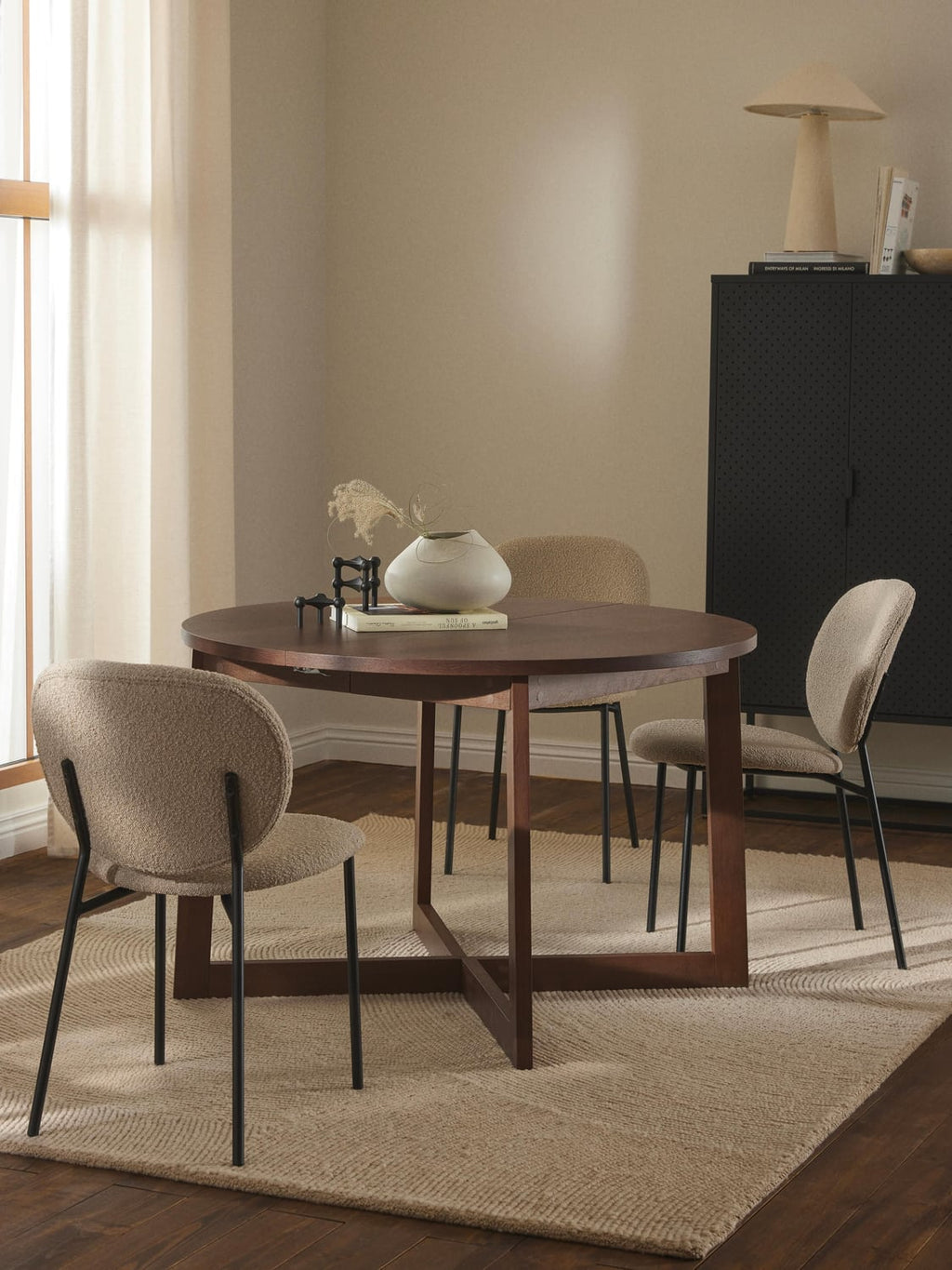 Bennet Extendable Dining Table, 115 - 215 x 75 cm — Taupe