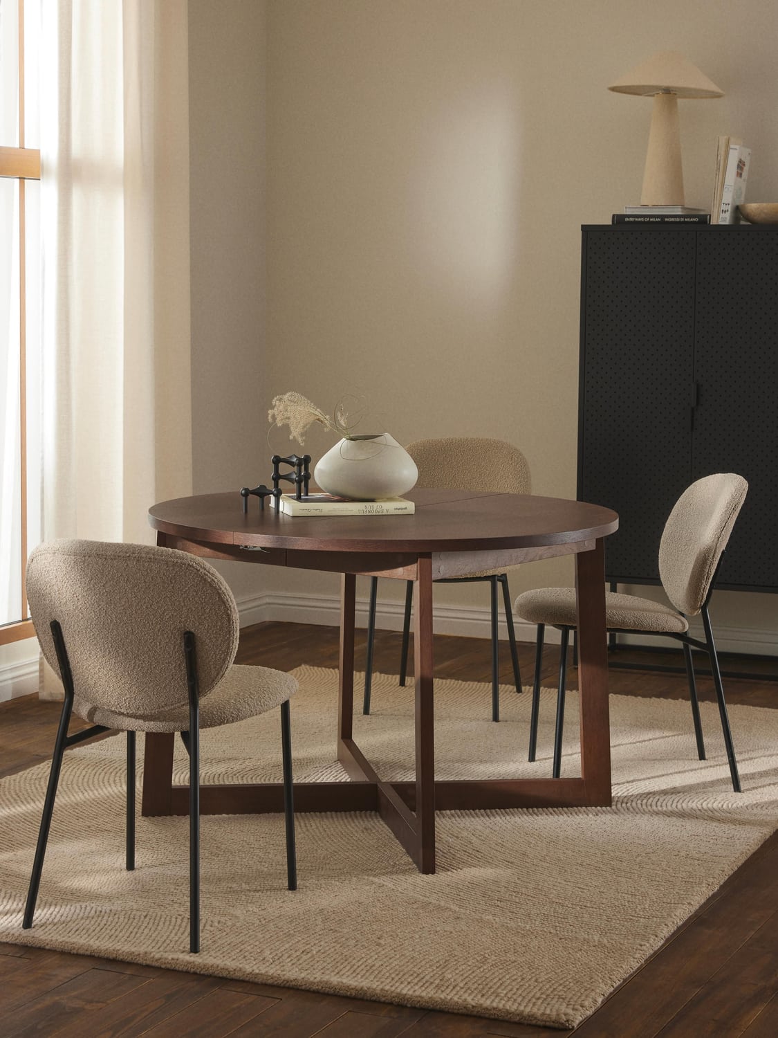 Bennet Extendable Dining Table, 115 - 215 x 75 cm — Taupe