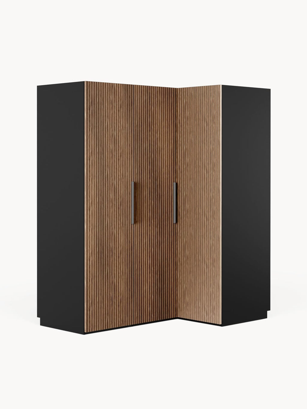 Simone Modular Corner Wardrobe, 165 cm Width, in various sizes — Brown