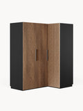 Simone Modular Corner Wardrobe, 165 cm Width, in various sizes — Brown