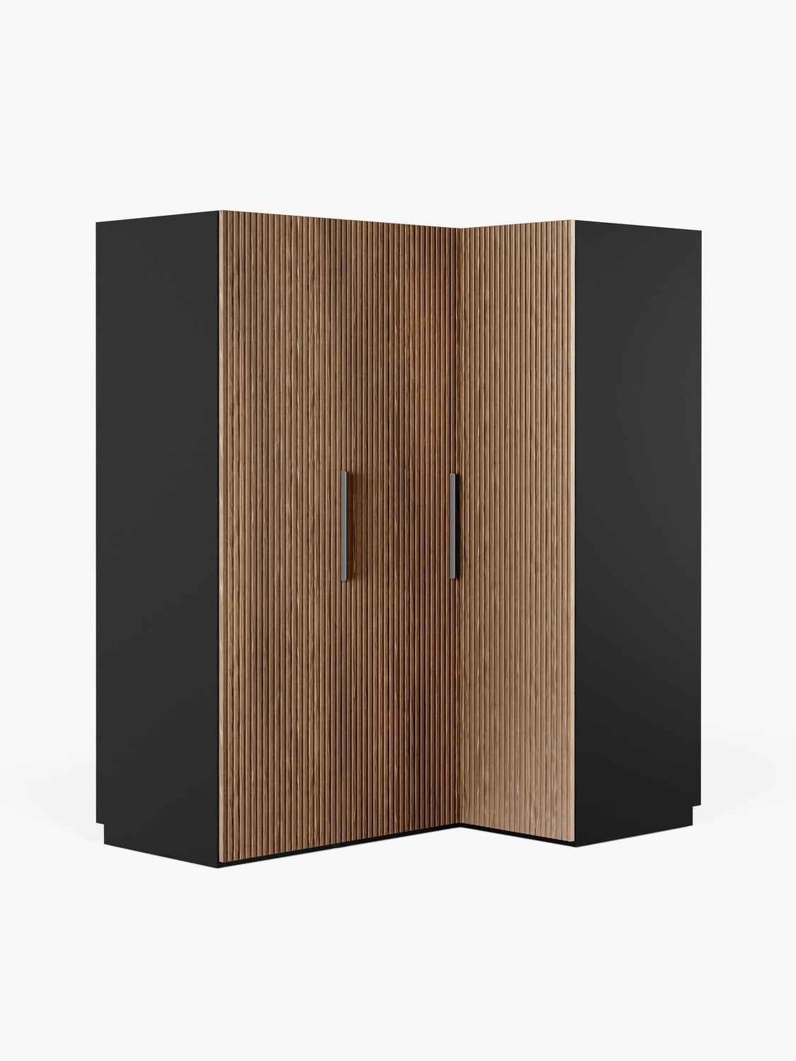 Simone Modular Corner Wardrobe, 165 cm Width, in various sizes — Brown