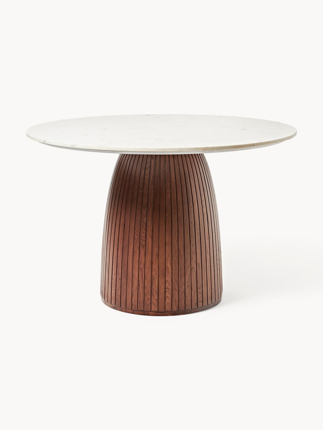 Nelly Round Dining Table with Marble Table Top, Ø 115 cm — Olive