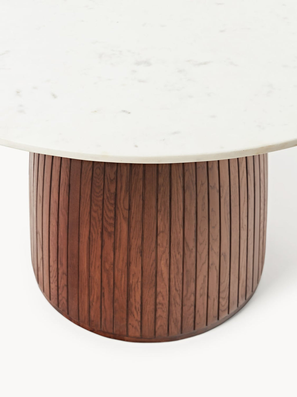 Nelly Round Dining Table with Marble Table Top, Ø 115 cm — Olive