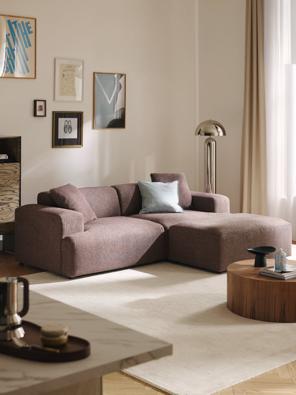 Melva XL Sofa Ottoman, B 116 x T 72 cm — Clay