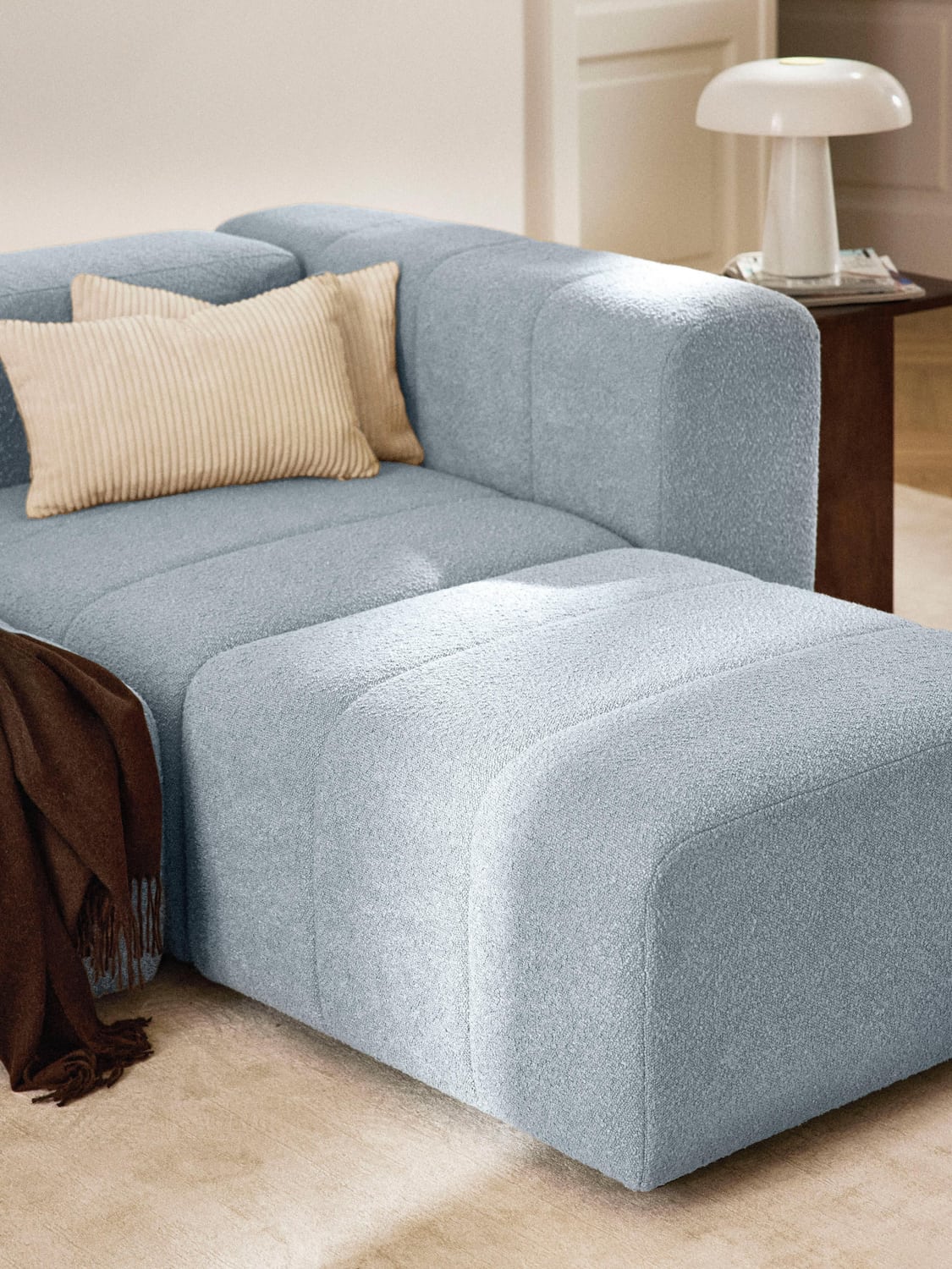 Lena Bouclé Corner Module — Grey