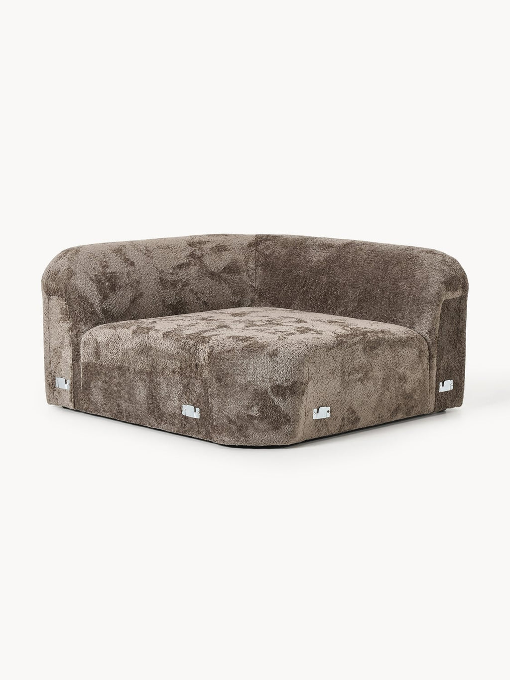 Wolke Round Teddy Bouclé Corner Module — Dark Grey
