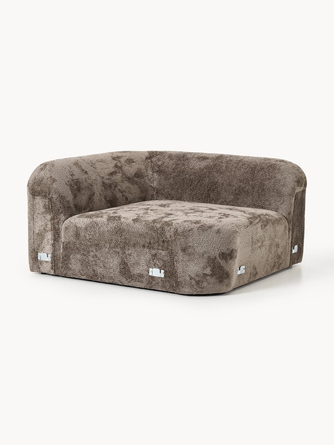 Wolke Round Teddy Bouclé Corner Module — Dark Grey