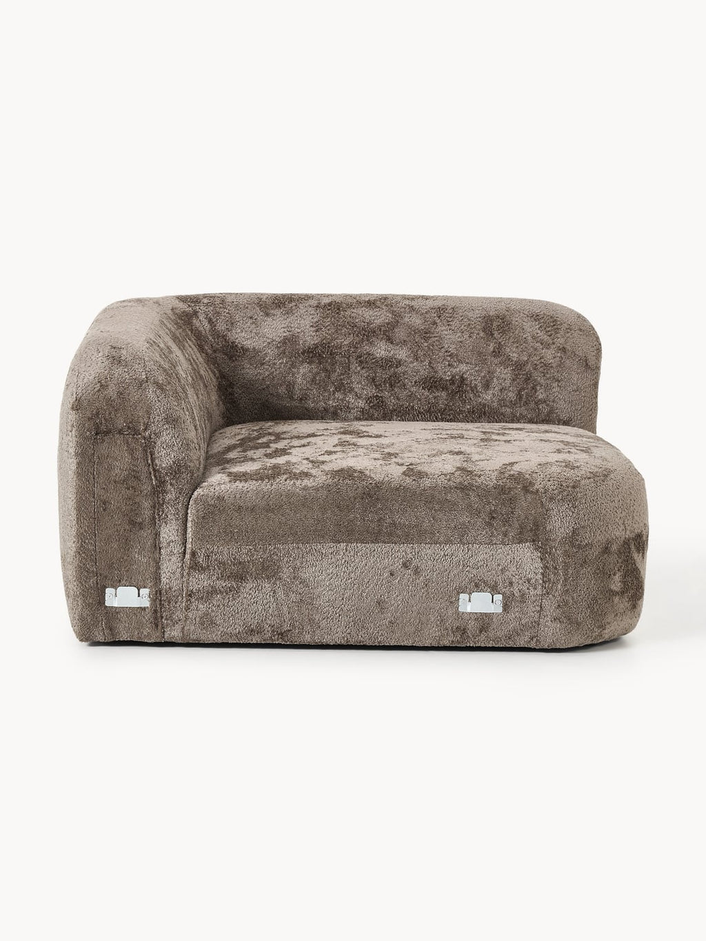 Wolke Round Teddy Bouclé Corner Module — Dark Grey