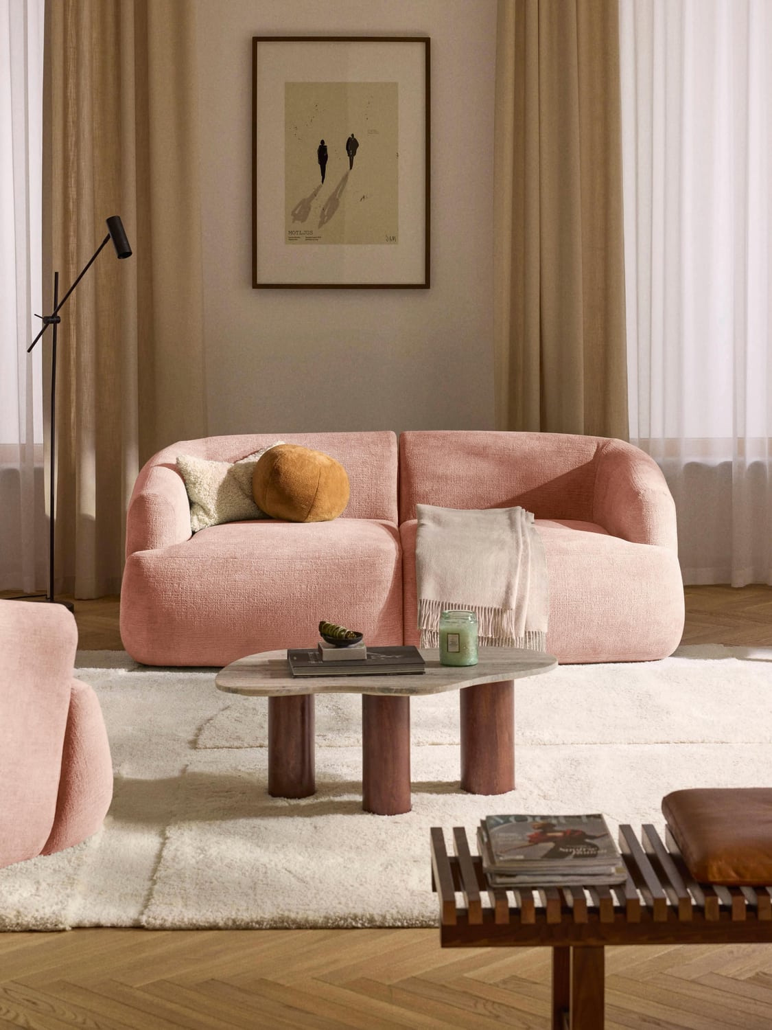 Sofia Modular Sofa (2-seater) — Blush