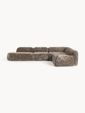 Wolke XL Modular Teddy Bouclé Corner Sofa with Chaise Longue — Taupe